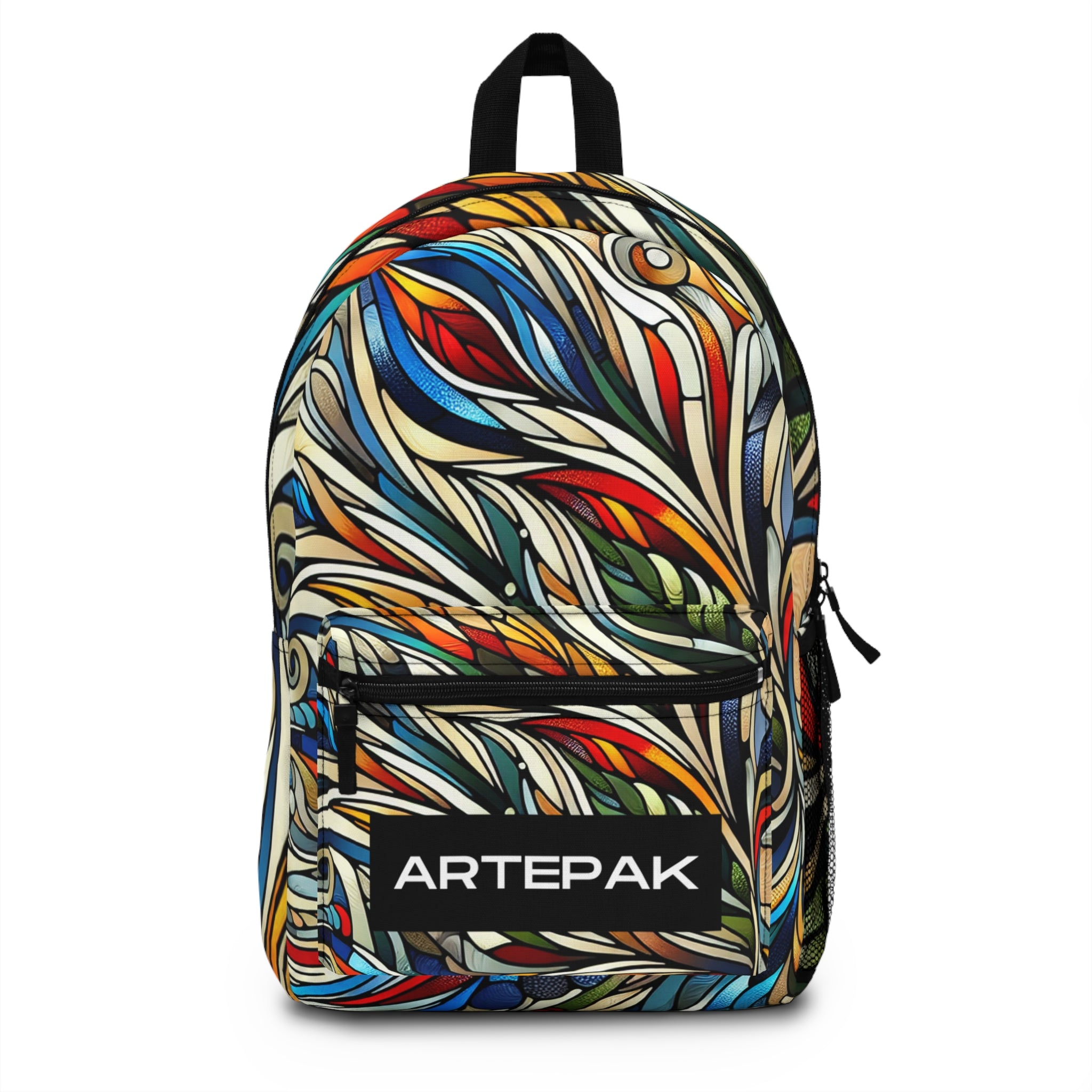 Multicolored deals Silk Coloring Fractal Designed Minimalist Backpack