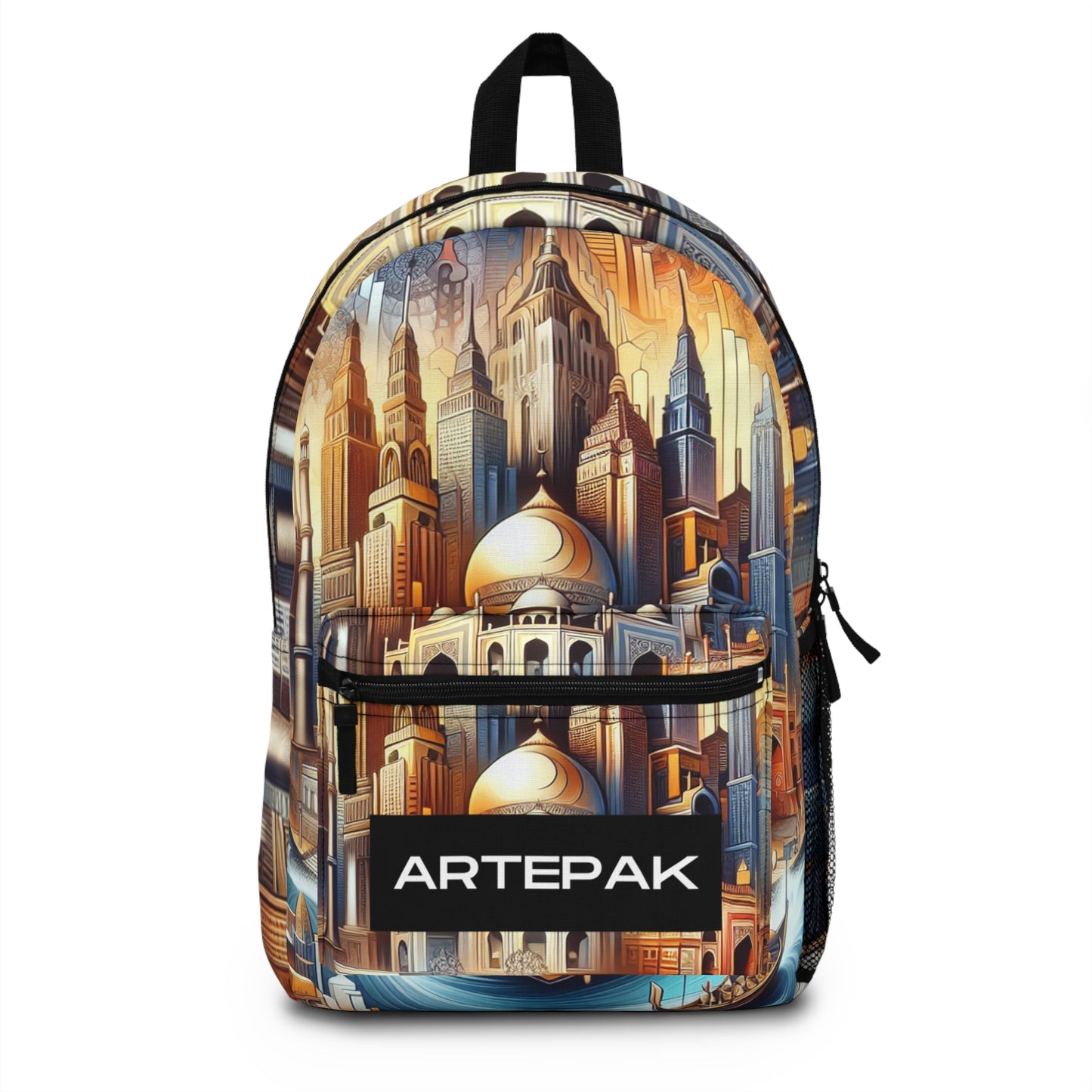 "Vibrant City Essence Artwork"- Backpack